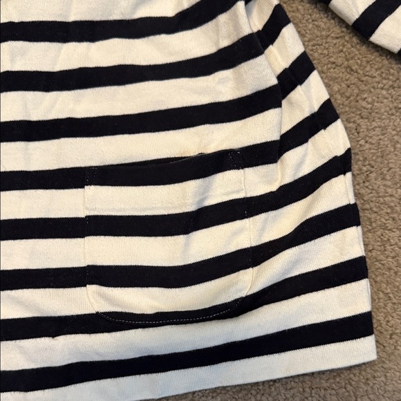 Talbots Navy and White Striped Button-Down Shirt - Picture 6 of 9